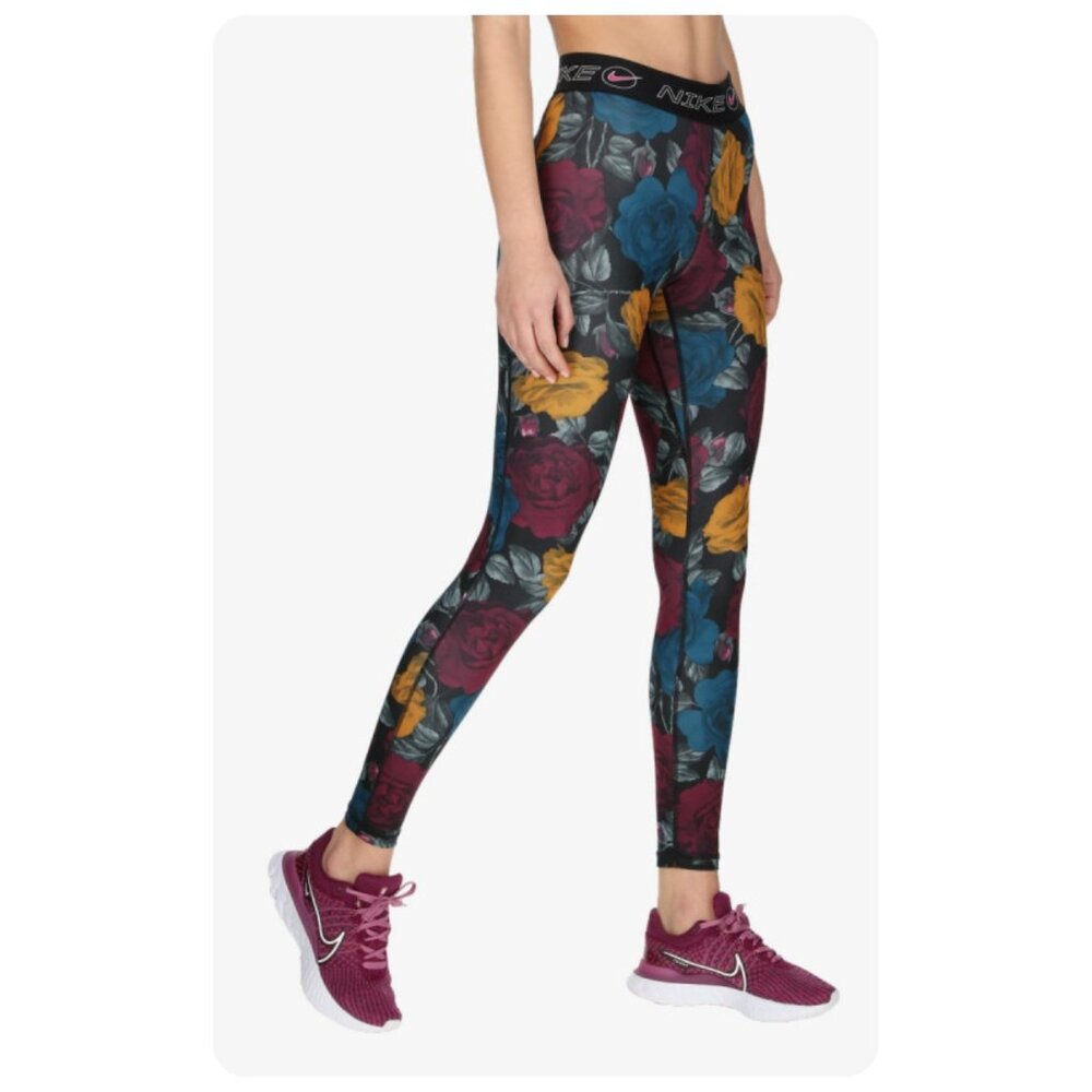 Nike Icon Clash Mid-Rise Allover Floral Print Leggings sz xs